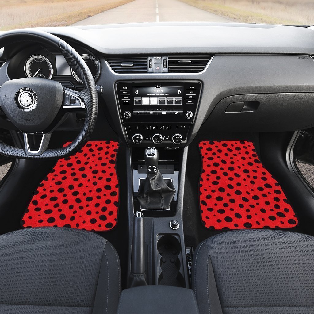 Ladybug Red Black Car Floor Mats Custom Printed Car Accessories