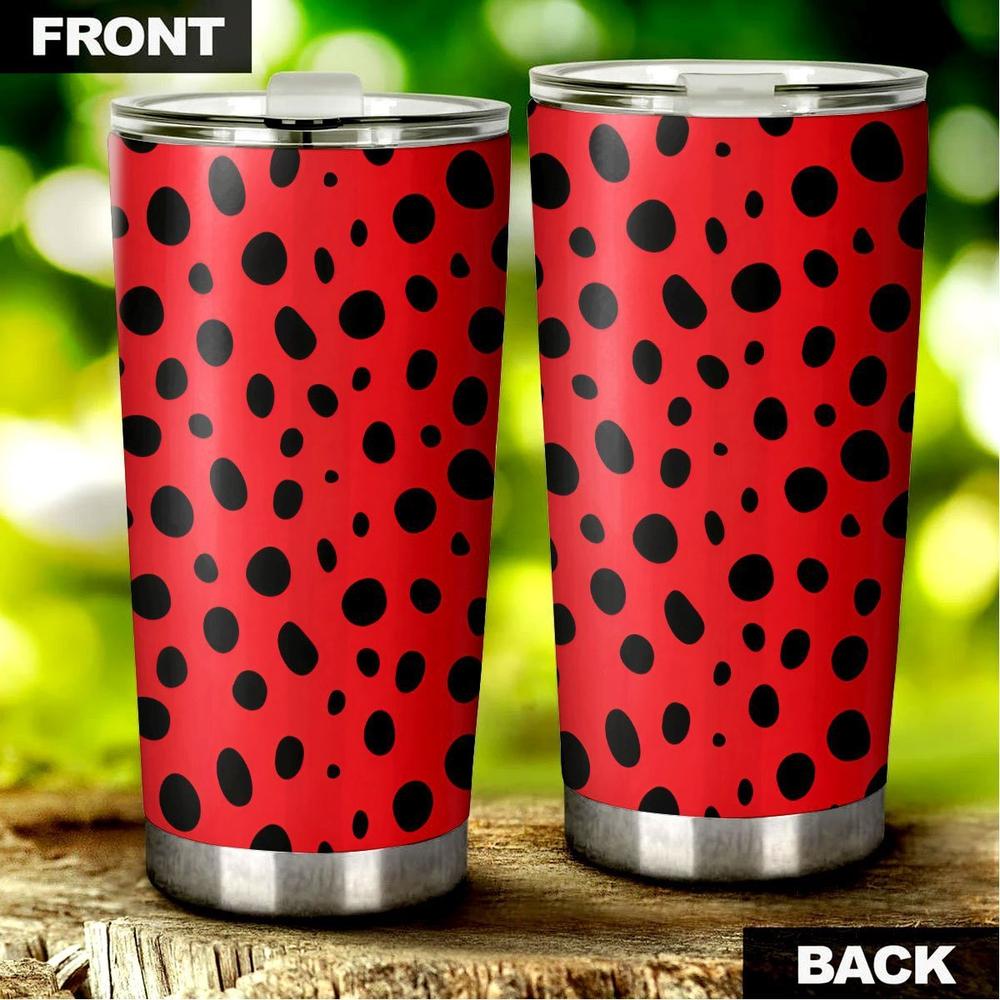 Ladybug Red Black Tumbler Cup Custom Car Accessories - Gearcarcover - 4