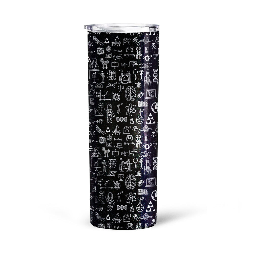 Language Diagrams Pattern Sciences Tall Glitter Tumbler - Gearcarcover - 4