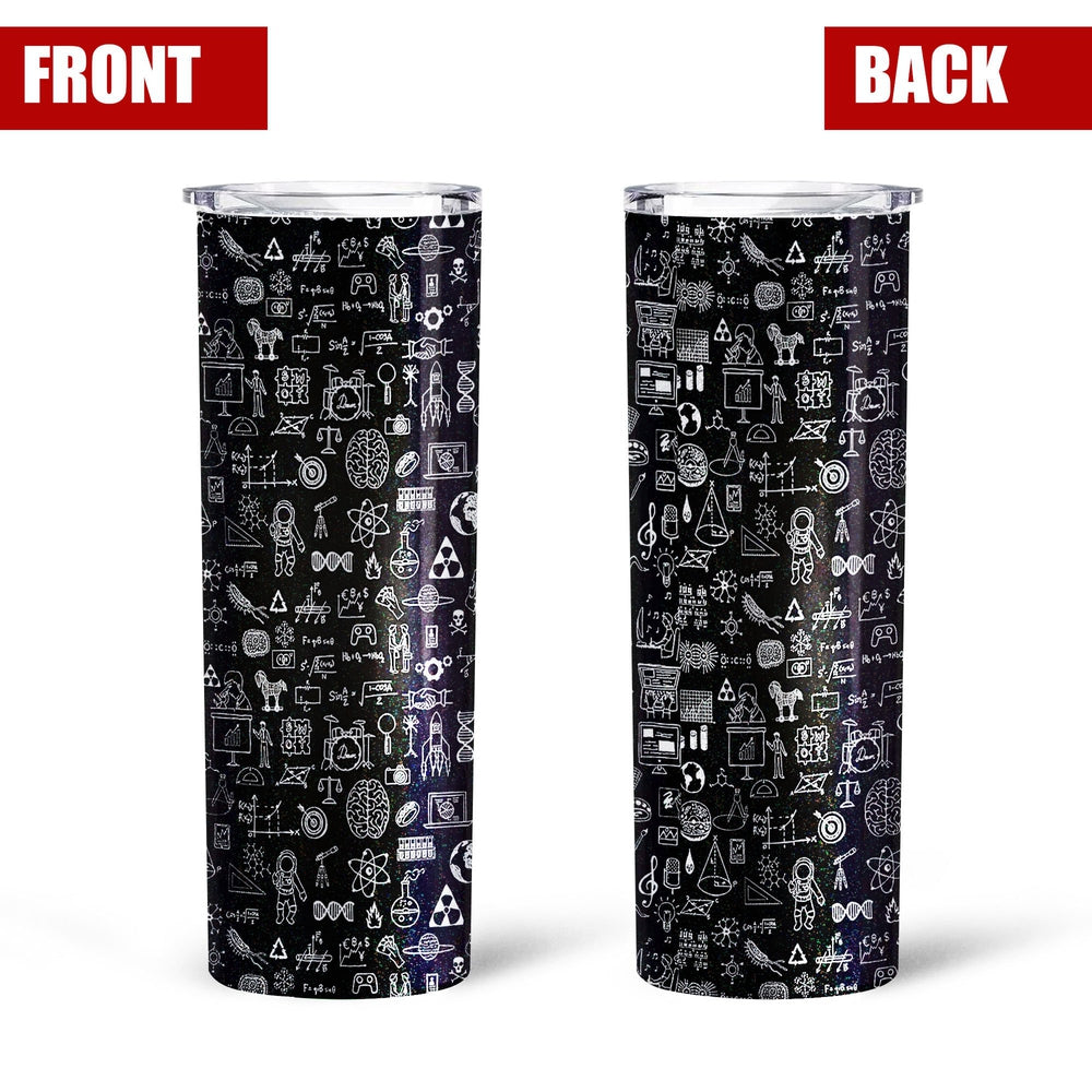 Language Diagrams Pattern Sciences Tall Glitter Tumbler - Gearcarcover - 2