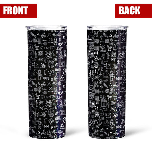 Language Diagrams Pattern Sciences Tall Glitter Tumbler - Gearcarcover - 2