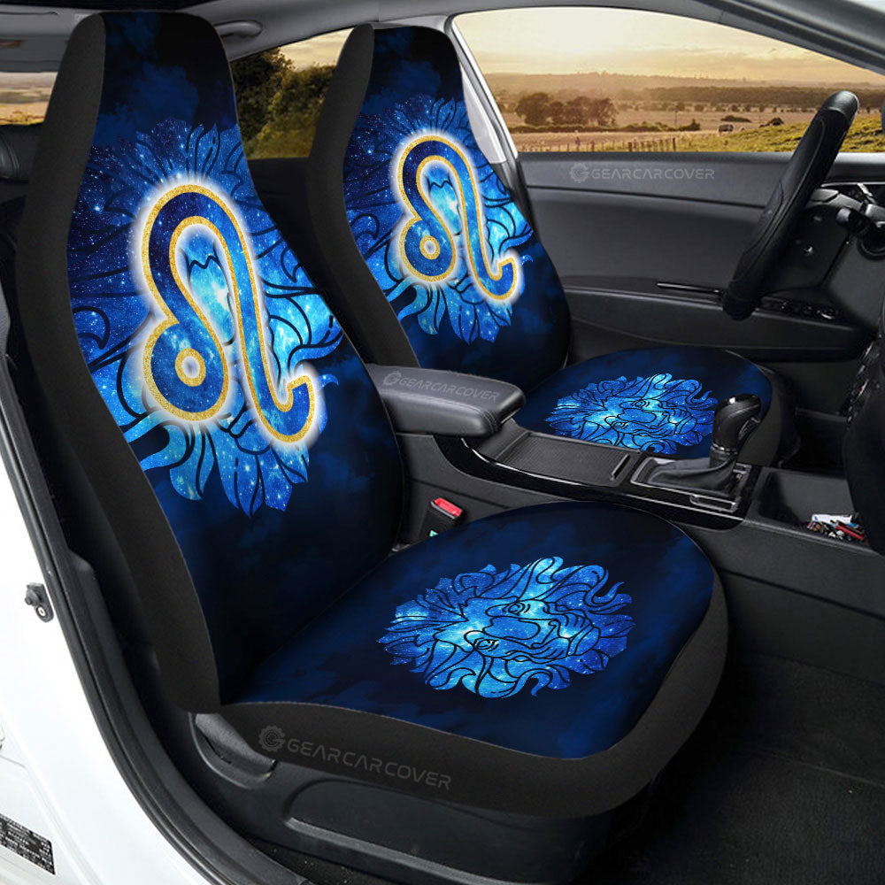 Leo Car Seat Covers Custom Name Zodiac Car Accessories - Gearcarcover - 3