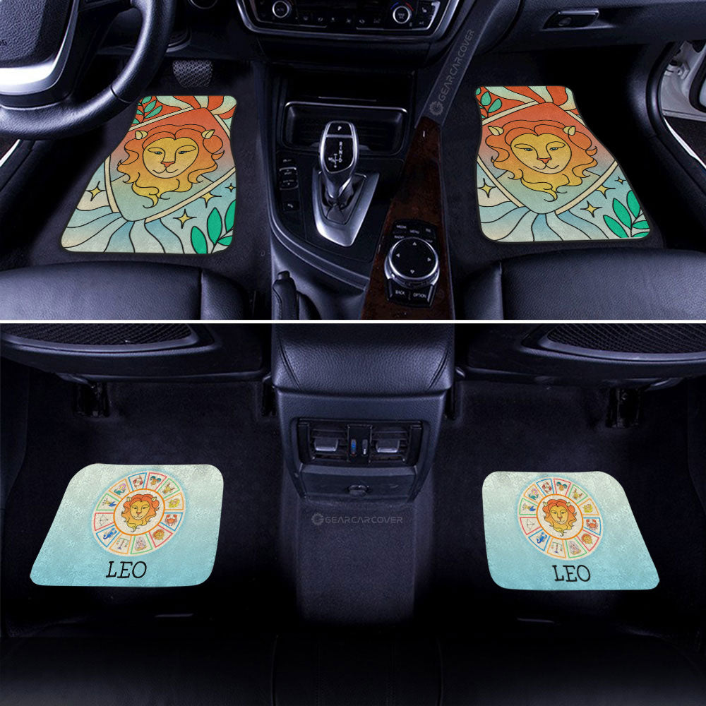 Leo Colorful Car Floor Mats Custom Zodiac Car Accessories - Gearcarcover - 2