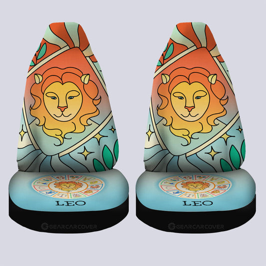 Leo Colorful Car Seat Covers Custom Zodiac Car Accessories - Gearcarcover - 2