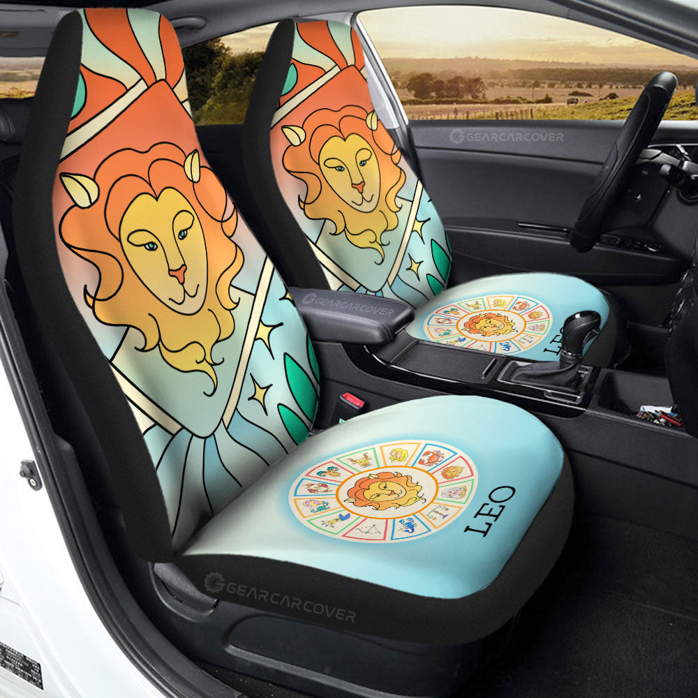 Leo Colorful Car Seat Covers Custom Zodiac Car Accessories - Gearcarcover - 3