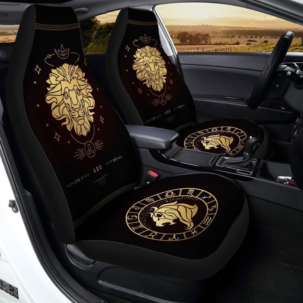 Leo Horoscope Car Seat Covers Custom Birthday Gifts Car Accessories - Gearcarcover - 2