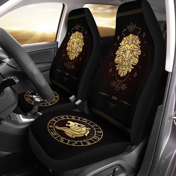 Leo Horoscope Car Seat Covers Custom Birthday Gifts Car Accessories - Gearcarcover - 1