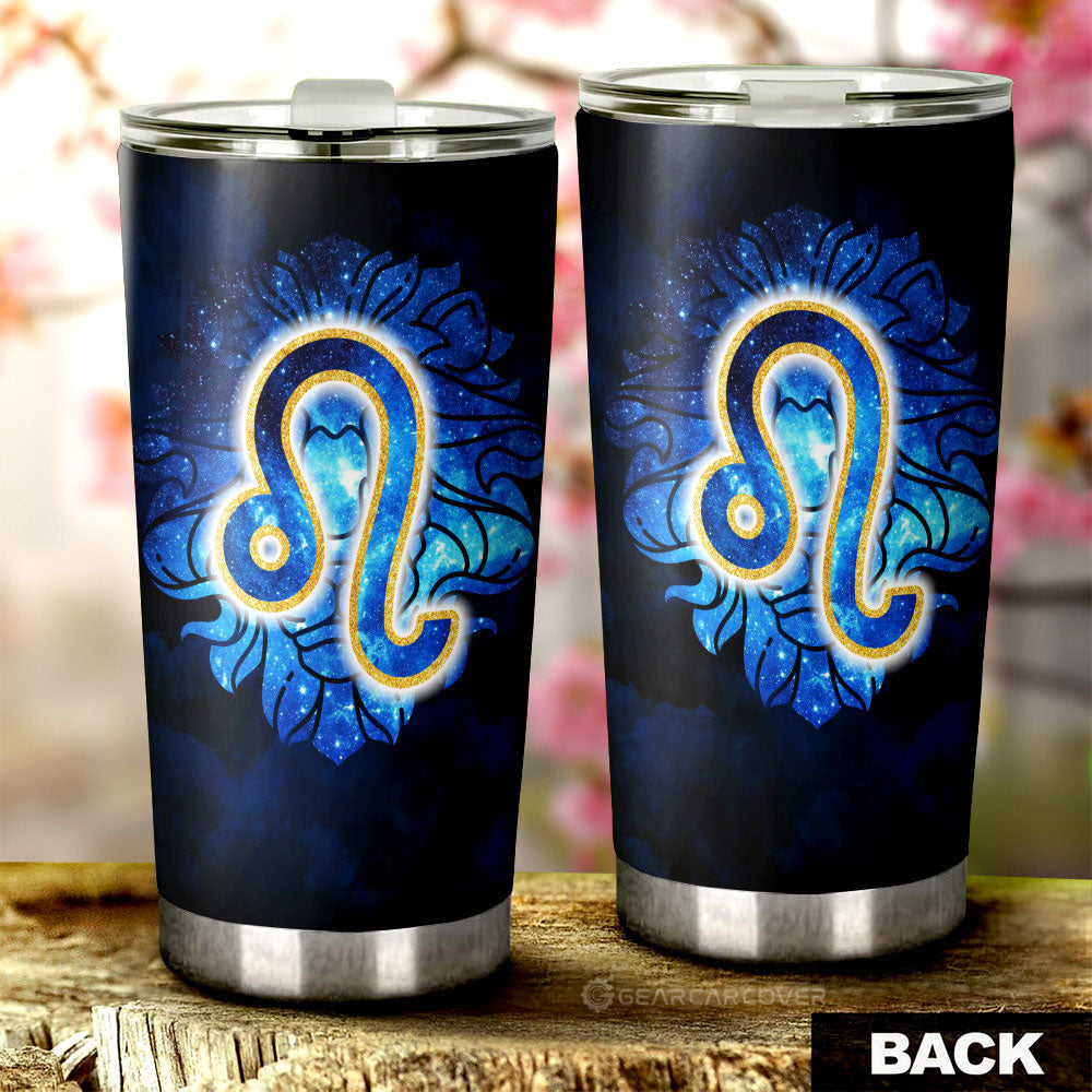 Leo Tumbler Cup Custom Name Zodiac Car Interior Accessories - Gearcarcover - 3