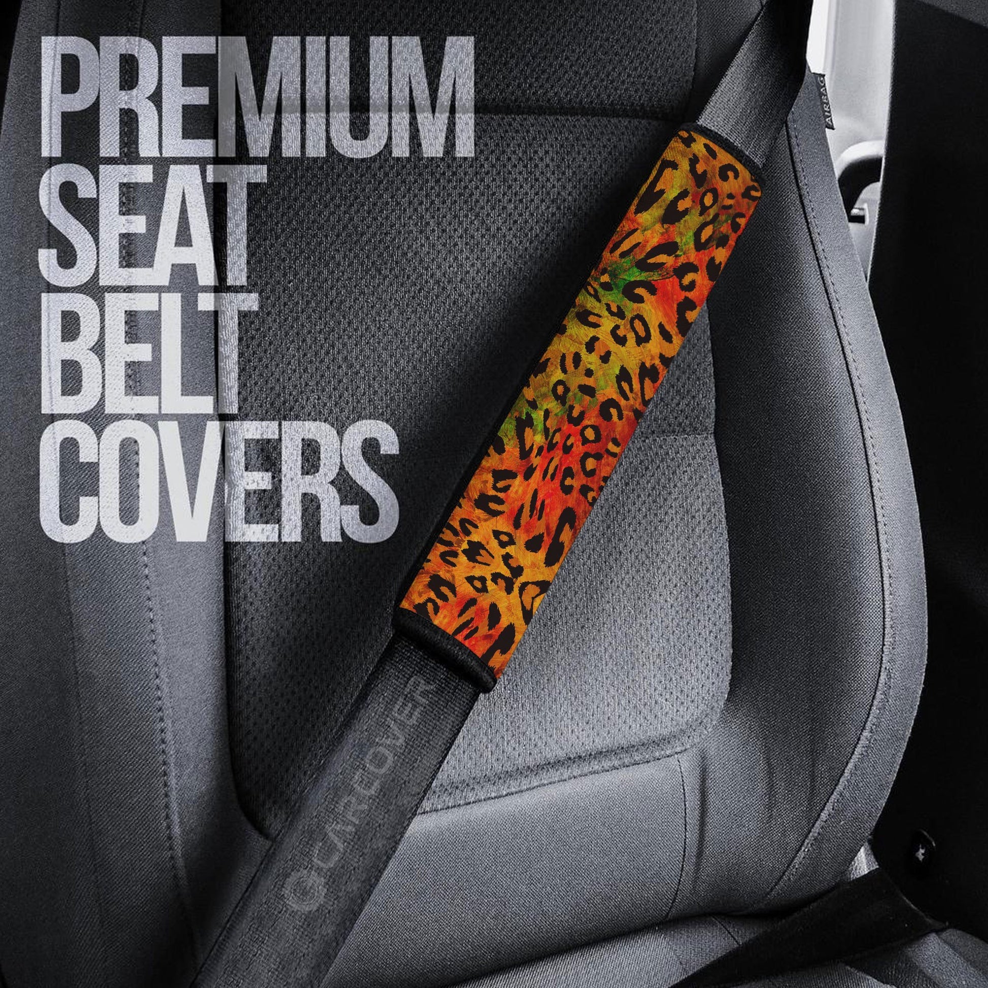 Leopard Skin Seat Belt Covers Custom Animal Skin Printed Car Interior Accessories - Gearcarcover - 3