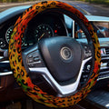 Leopard Skin Steering Wheel Cover Custom Animal Skin Printed Car Interior Accessories - Gearcarcover - 2