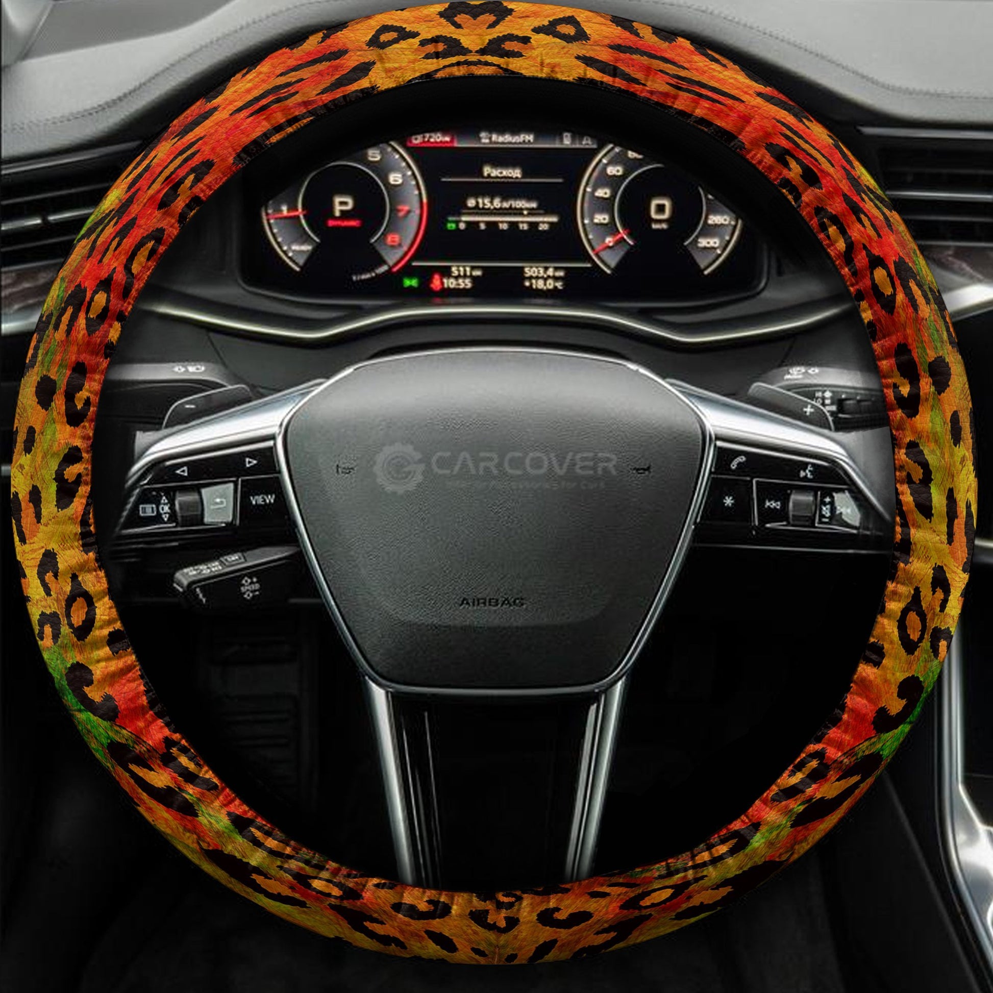 Leopard Skin Steering Wheel Cover Custom Animal Skin Printed Car Interior Accessories - Gearcarcover - 4