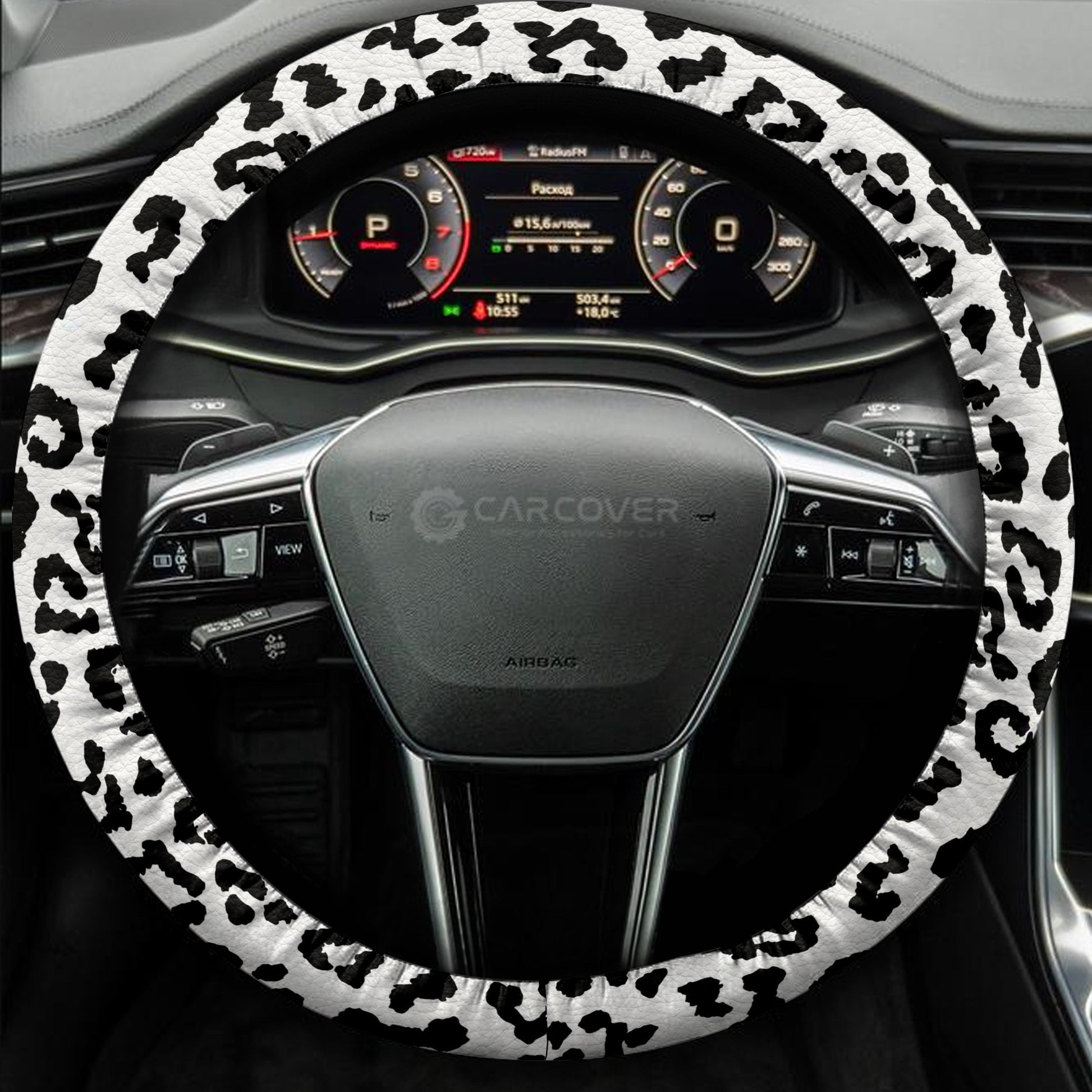Leopard Steering Wheel Cover Custom Animal Skin Printed Car Interior Accessories - Gearcarcover - 4