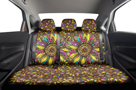 Leopard Sunflower Car Back Seat Cover Custom Car Accessories - Gearcarcover - 2