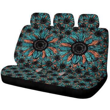Leopard Sunflower Car Back Seat Cover Custom Car Decoration - Gearcarcover - 1