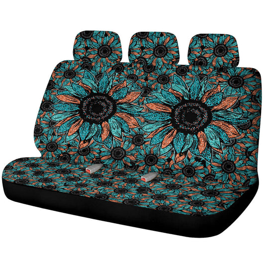 Leopard Sunflower Car Back Seat Cover Custom Car Decoration - Gearcarcover - 1