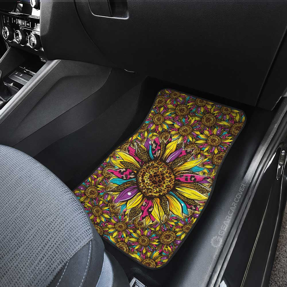 Leopard Sunflower Car Floor Mats Custom Car Accessories - Gearcarcover - 4