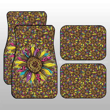 Leopard Sunflower Car Floor Mats Custom Car Accessories - Gearcarcover - 1