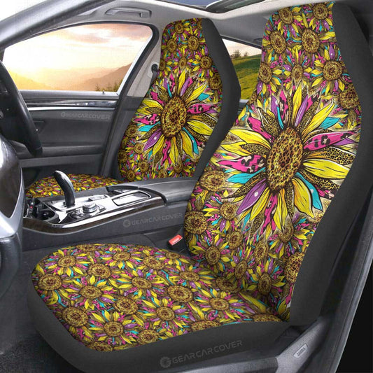 Leopard Sunflower Car Seat Covers Custom Car Accessories - Gearcarcover - 2