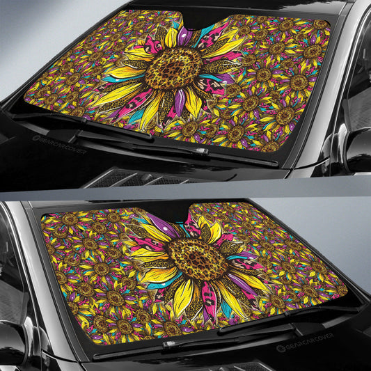 Leopard Sunflower Car Sunshade Custom Car Accessories - Gearcarcover - 2