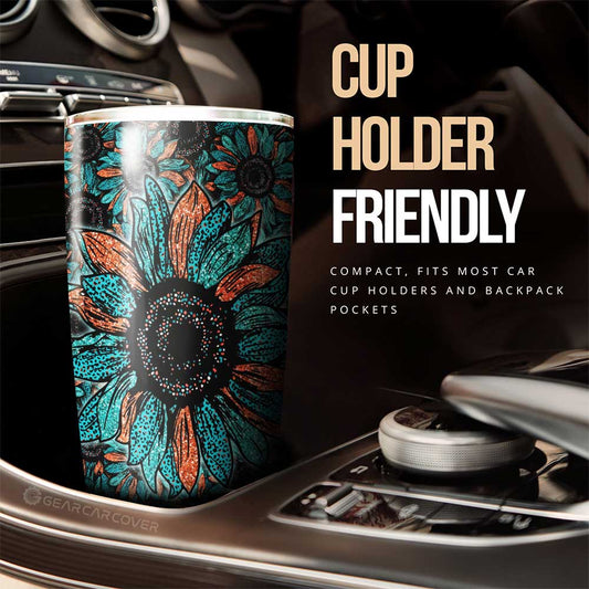Leopard Sunflower Tumbler Cup Custom Car Decoration - Gearcarcover - 2