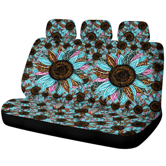 Leopard Tie Dye Sunflower Car Back Seat Cover Custom Car Decoration - Gearcarcover - 1