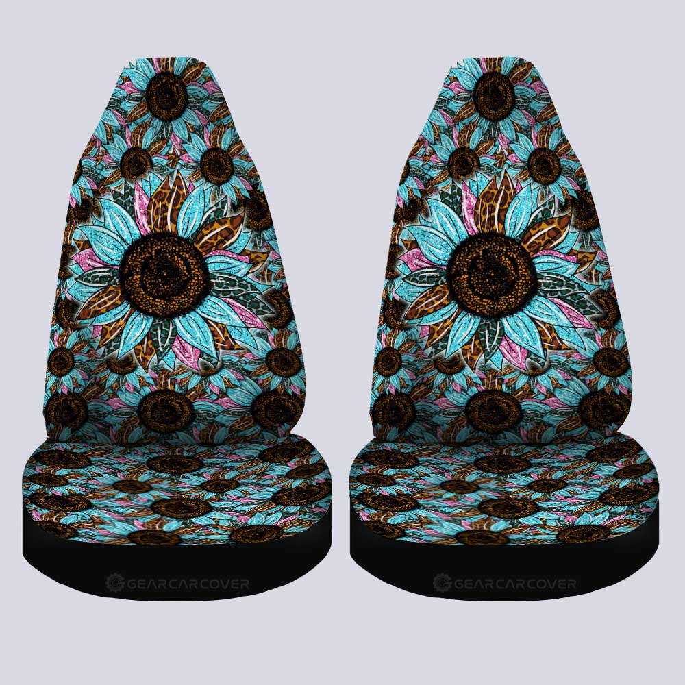 Leopard Tie Dye Sunflower Car Seat Covers Custom Car Decoration - Gearcarcover - 4