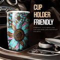 Leopard Tie Dye Sunflower Tumbler Cup Custom Car Decoration - Gearcarcover - 2