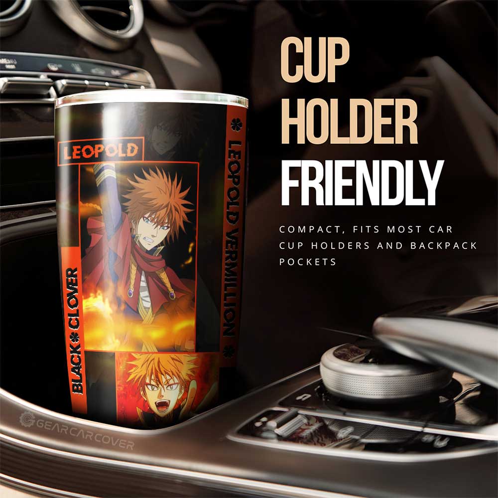 Leopold Vermillion Tumbler Cup Custom Black Clover Anime - Gearcarcover - 2