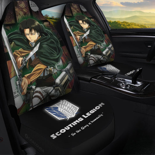 Levi Ackerman Car Seat Covers Custom Anime Attack On Titan Car Accessories - Gearcarcover - 1