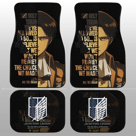 Levi Ackerman Quotes Car Floor Mats Custom Attack On Titan Anime Car Accessories - Gearcarcover - 2