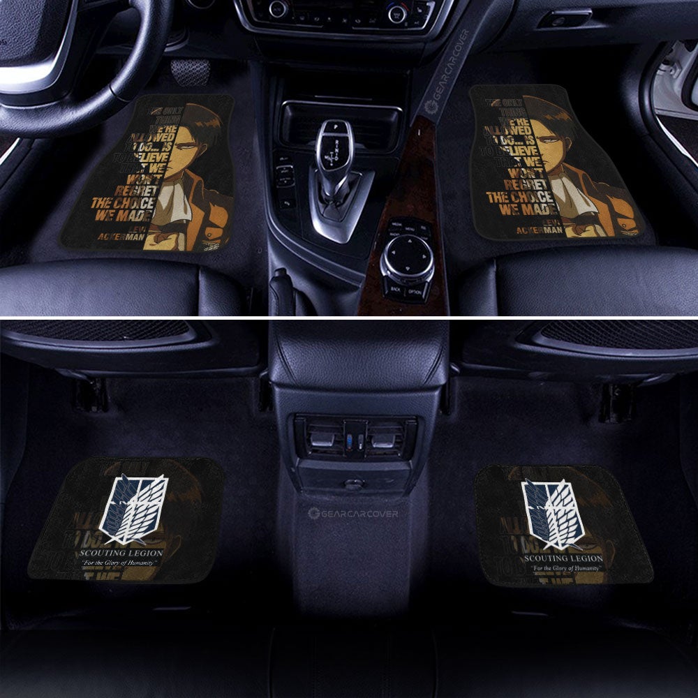 Levi Ackerman Quotes Car Floor Mats Custom Attack On Titan Anime Car Accessories - Gearcarcover - 3