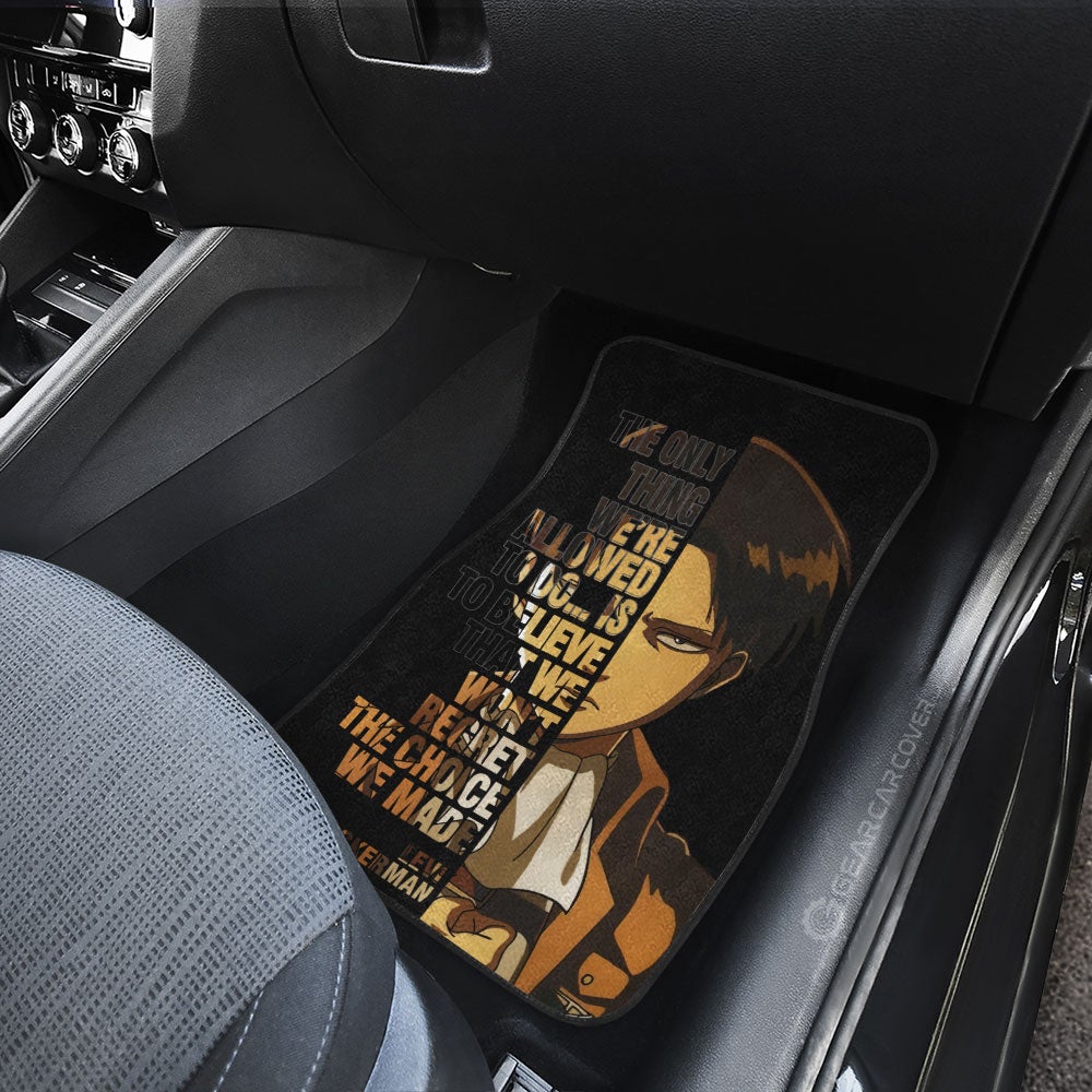 Levi Ackerman Quotes Car Floor Mats Custom Attack On Titan Anime Car Accessories - Gearcarcover - 4