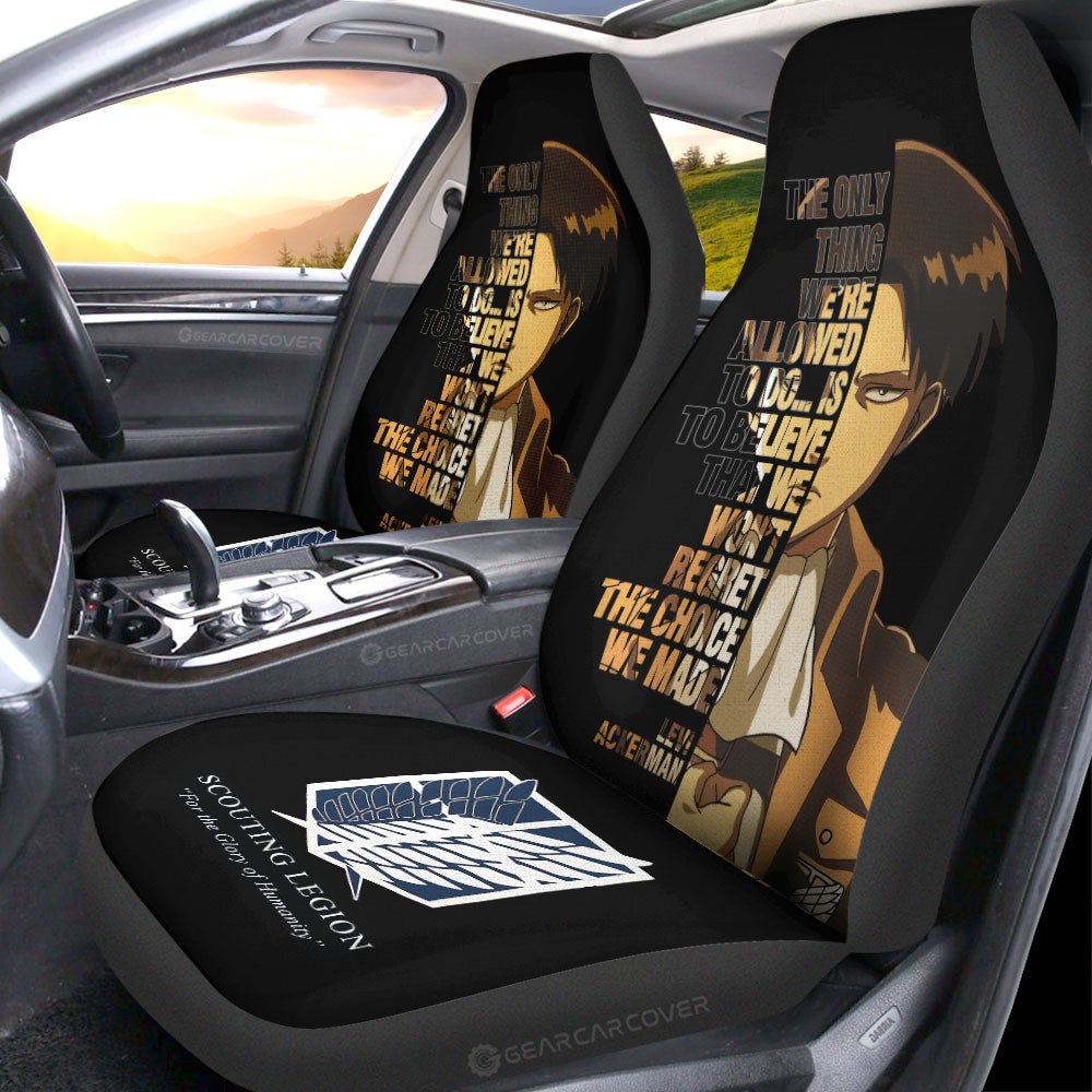 Levi Ackerman Quotes Car Seat Covers Custom Attack On Titan Anime Car Accessories - Gearcarcover - 2