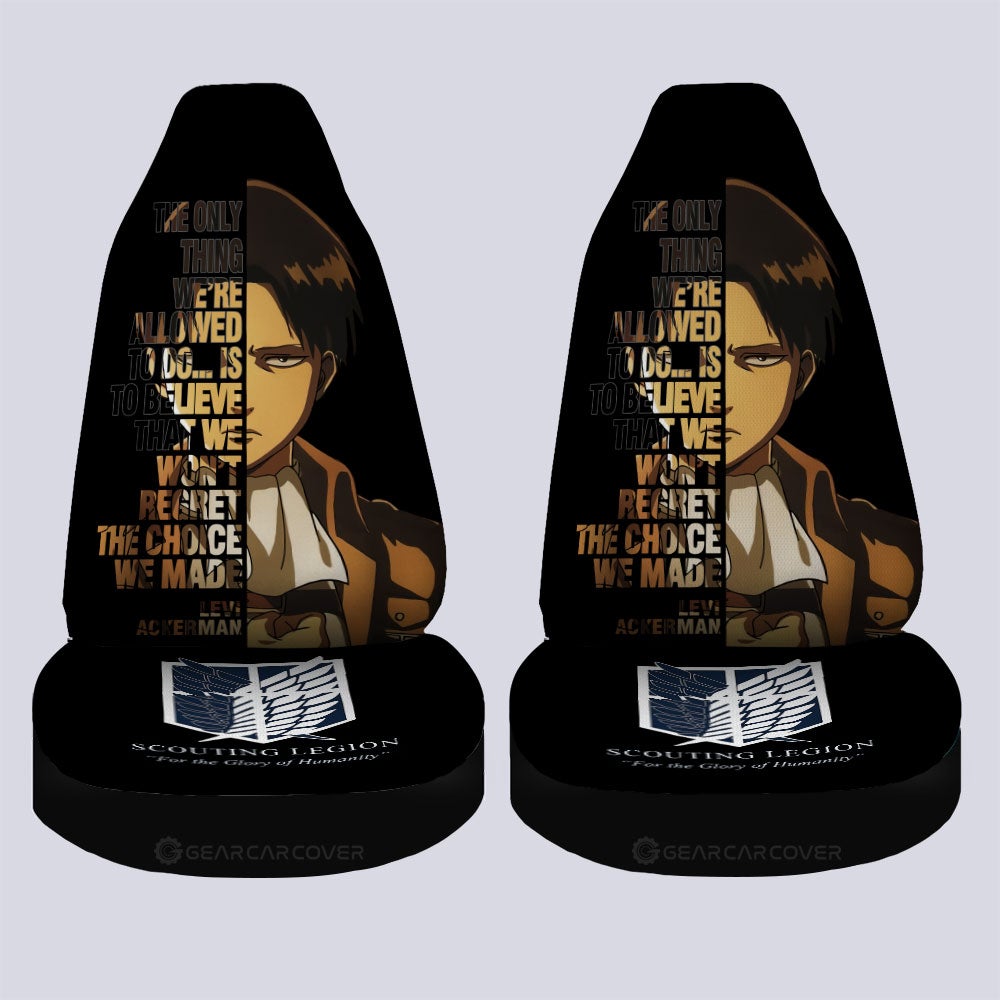 Levi Ackerman Quotes Car Seat Covers Custom Attack On Titan Anime Car Accessories - Gearcarcover - 4