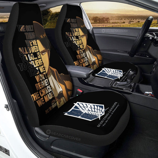 Levi Ackerman Quotes Car Seat Covers Custom Attack On Titan Anime Car Accessories - Gearcarcover - 1