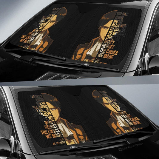 Levi Ackerman Quotes Car Sunshade Custom Attack On Titan Anime Car Accessories - Gearcarcover - 2