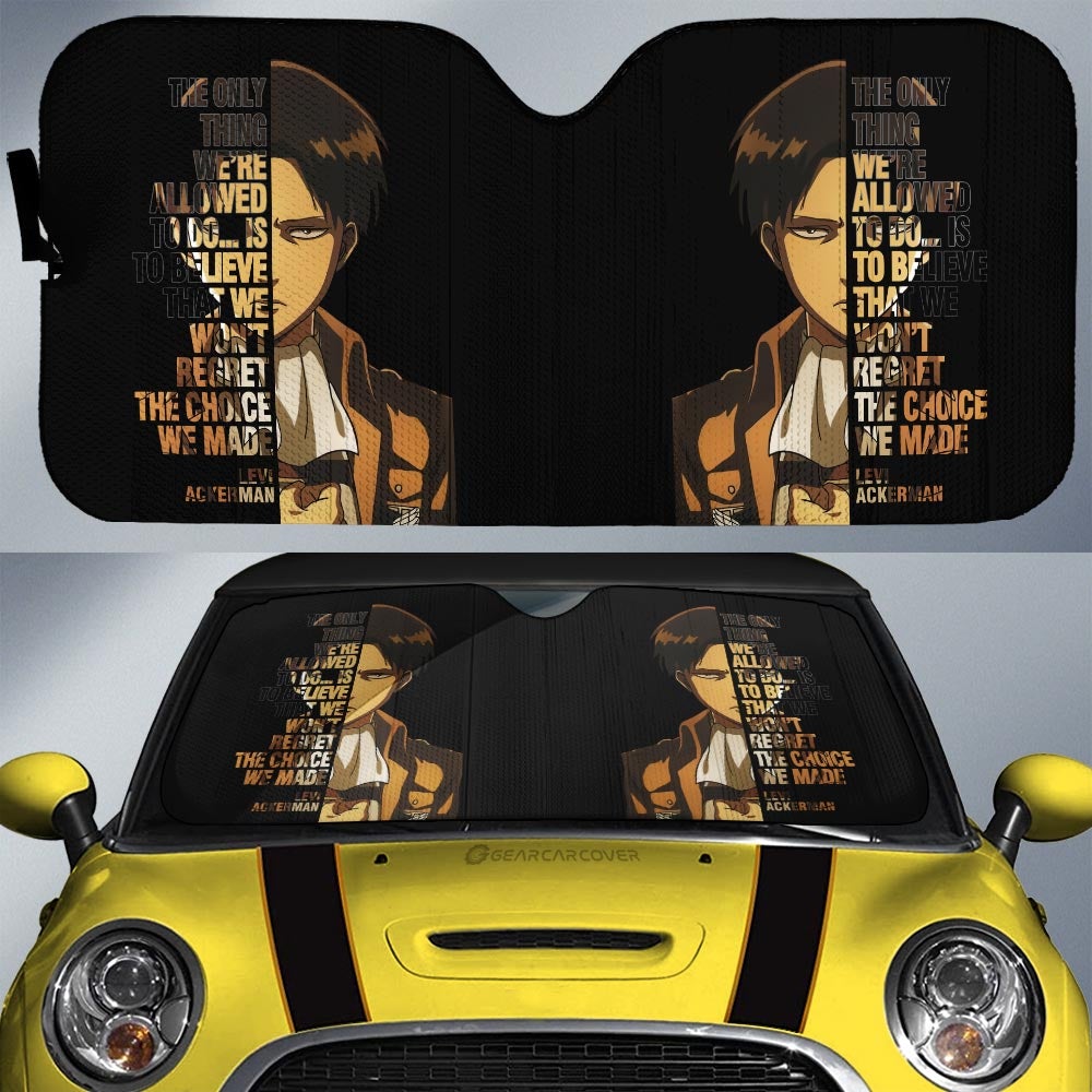 Levi Ackerman Quotes Car Sunshade Custom Attack On Titan Anime Car Accessories - Gearcarcover - 1