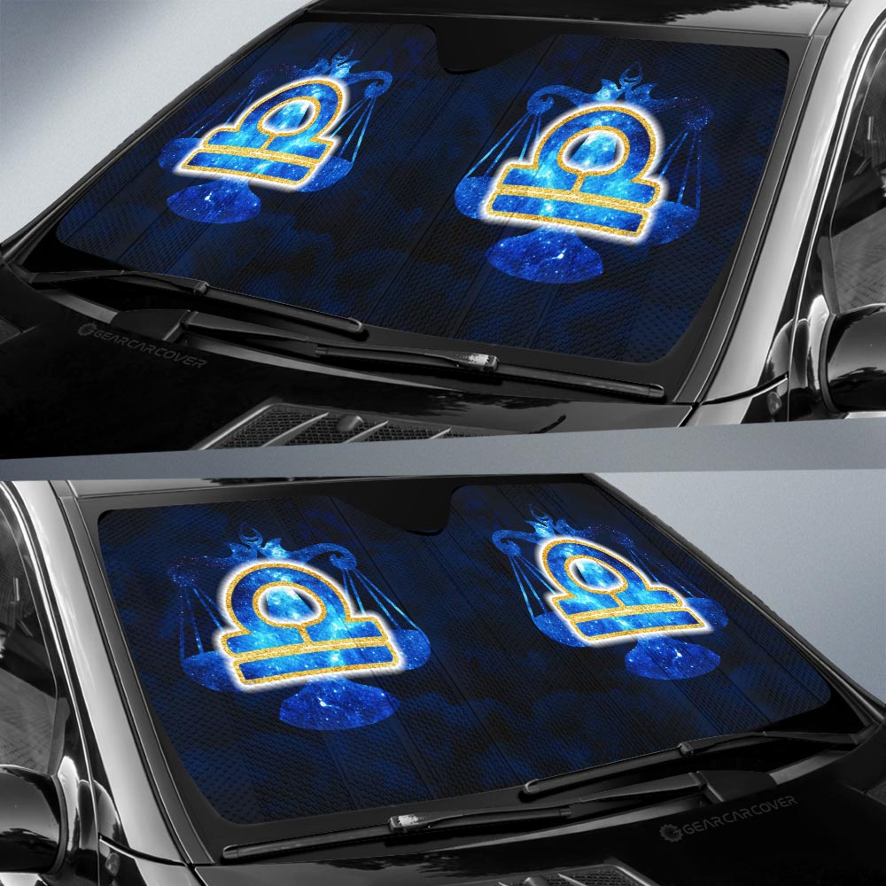 Libra Car Sunshade Custom Name Zodiac Car Interior Accessories - Gearcarcover - 3