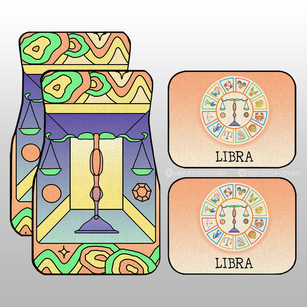 Libra Colorful Car Floor Mats Custom Zodiac Car Accessories - Gearcarcover - 3