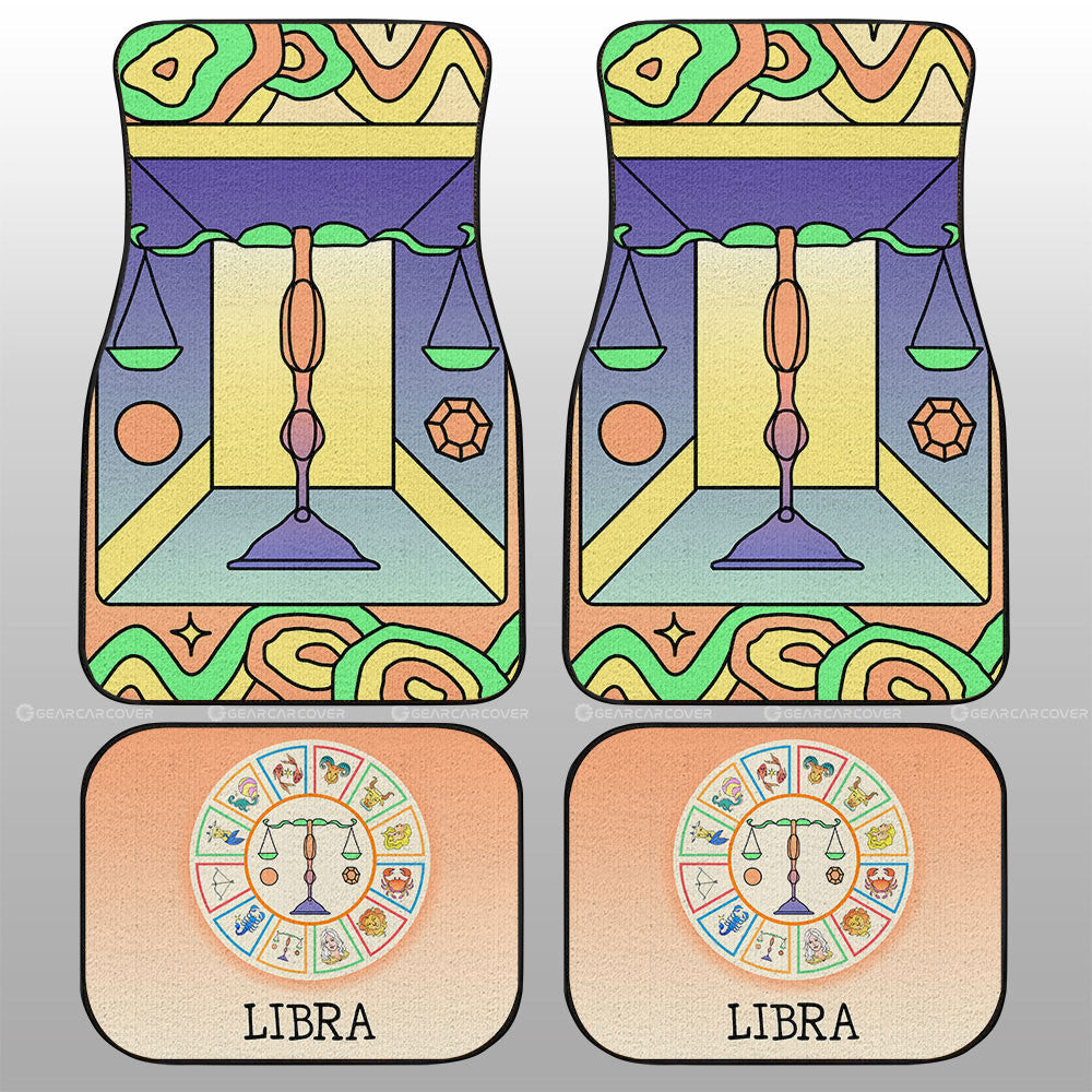 Libra Colorful Car Floor Mats Custom Zodiac Car Accessories - Gearcarcover - 1