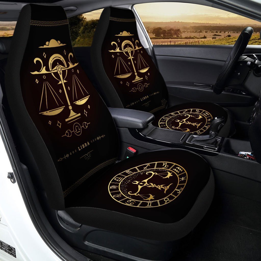 Libra Horoscope Car Seat Covers Custom Birthday Gifts Car Accessories - Gearcarcover - 2