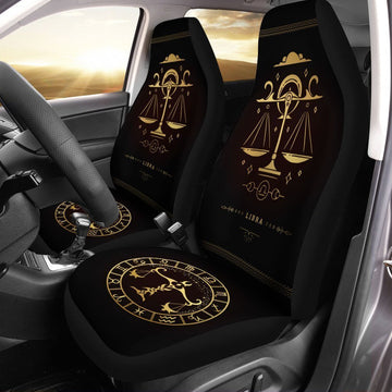 Libra Horoscope Car Seat Covers Custom Birthday Gifts Car Accessories - Gearcarcover - 1