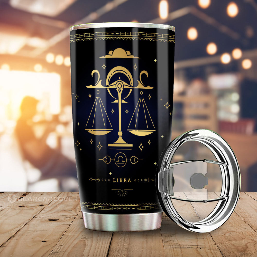 Libra Tumbler Cup Custom Zodiac Car Interior Accessories - Gearcarcover - 1