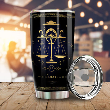 Libra Tumbler Cup Custom Zodiac Car Interior Accessories - Gearcarcover - 1