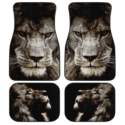 Lion Car Floor Mats Custom Car Accessories Awesome Gift Idea For Dad - Gearcarcover - 1