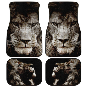 Lion Car Floor Mats Custom Car Accessories Awesome Gift Idea For Dad - Gearcarcover - 1