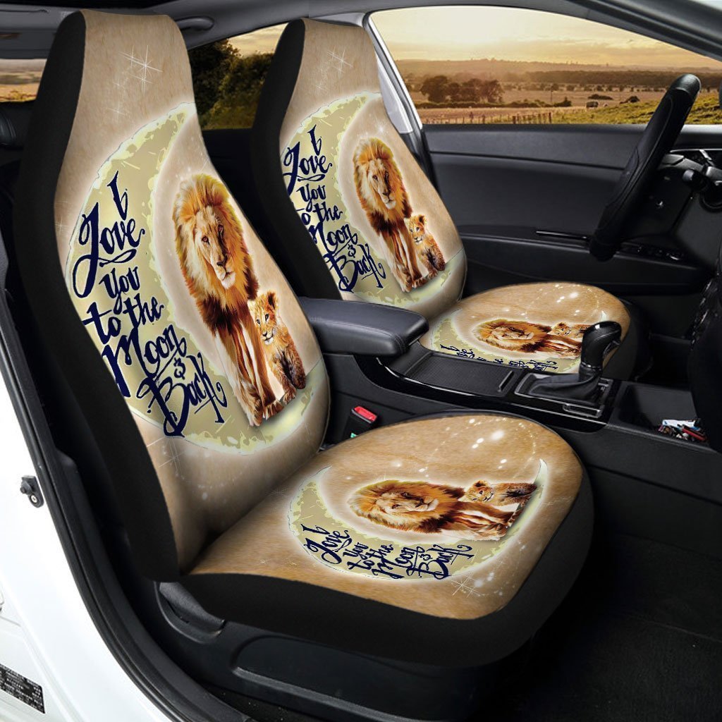 Lion Car Seat Covers Custom I Love You To The Moon And Back Lion Car Accessories - Gearcarcover - 3