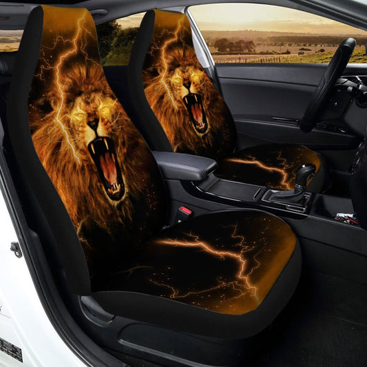 Lion Roar Car Seat Covers Custom Wild Animal Car Accessories - Gearcarcover - 2