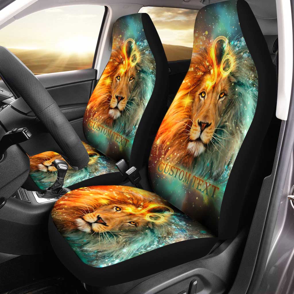 Lion Zodiac Personalized Car Seat Covers Personalized Gift Idea Car Accessories - Gearcarcover - 1