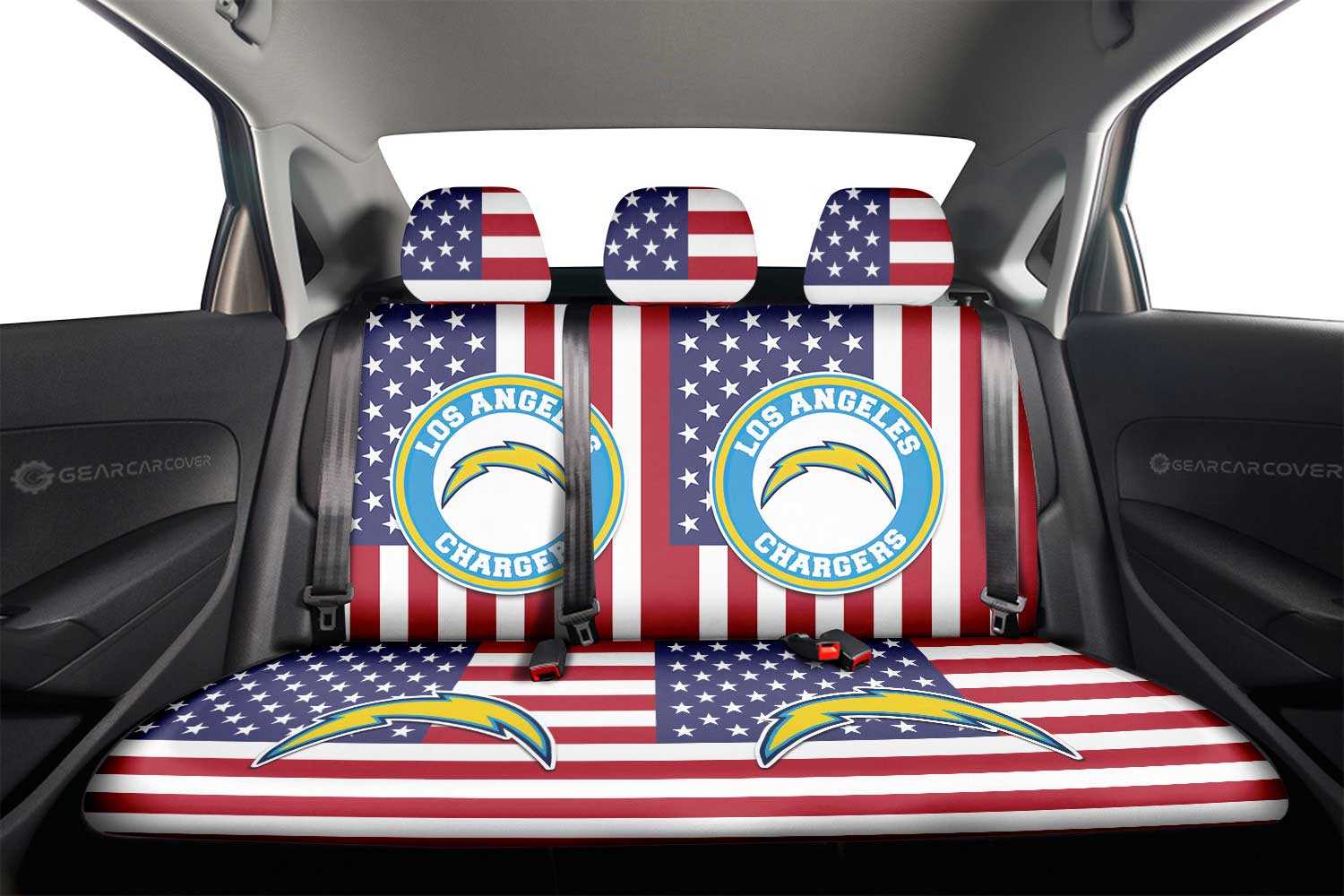 Los Angeles Chargers Car Back Seat Cover Custom Car Accessories - Gearcarcover - 2
